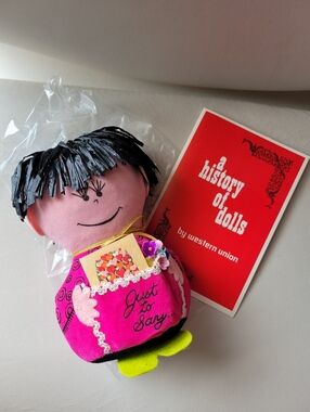 Vintage Western Union Dolly Gram Doll ~ VGUC ~ Cute! ~ 1970s ~ Retro Kitsch
